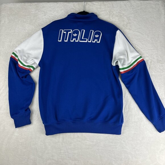 ADIDAS Jacket Mens Sz Large Zip Up 80s Remake Retro Italy Football Soccer - Picture 13 of 14